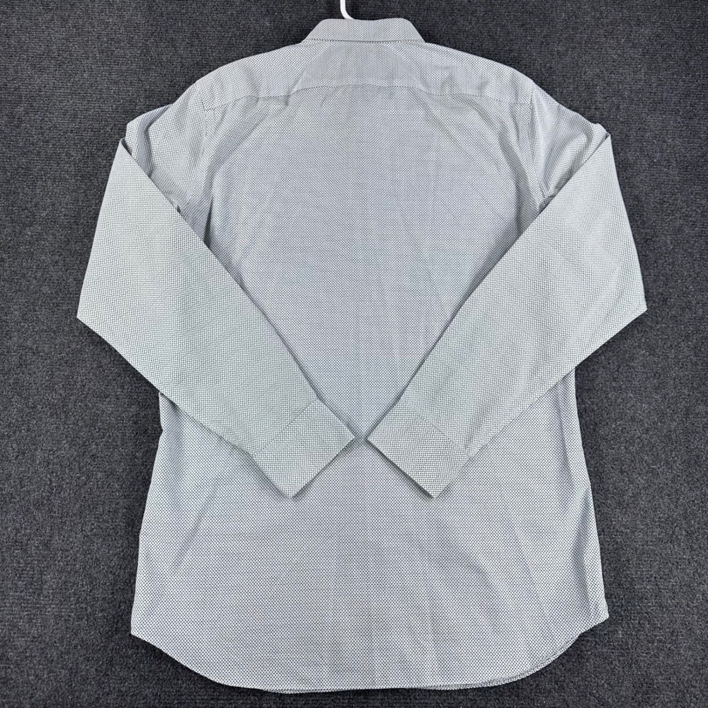 Banana Republic Button Down Mens L Large Tall Grey Geometric Non-Iron Slim Fit - Picture 10 of 14